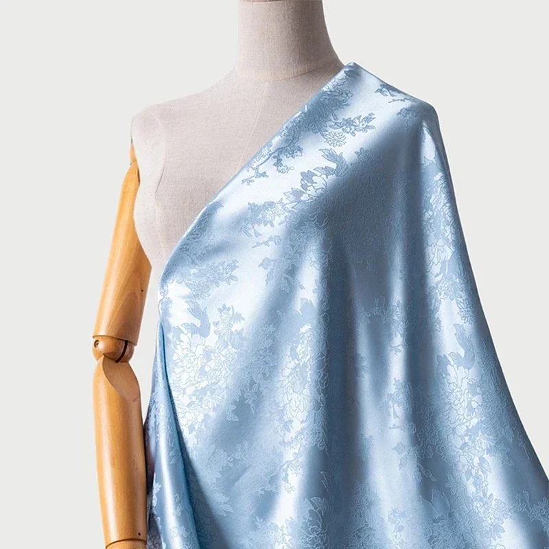 Jacquard Satin Fabric Flower Brocade Soft Silk Texture Damask Fabric Skirt Dress Suit Lining Drapery Apparel Making Handcrafts
