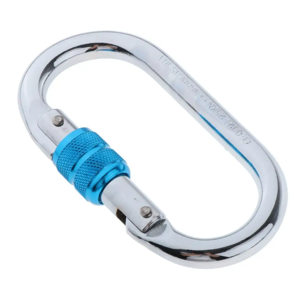 25KN Aluminum Screw Locking Carabiner O-Ring Key Chain Clip Snap Hook for Clibming Yoga Hammock Swing Camping Hiking