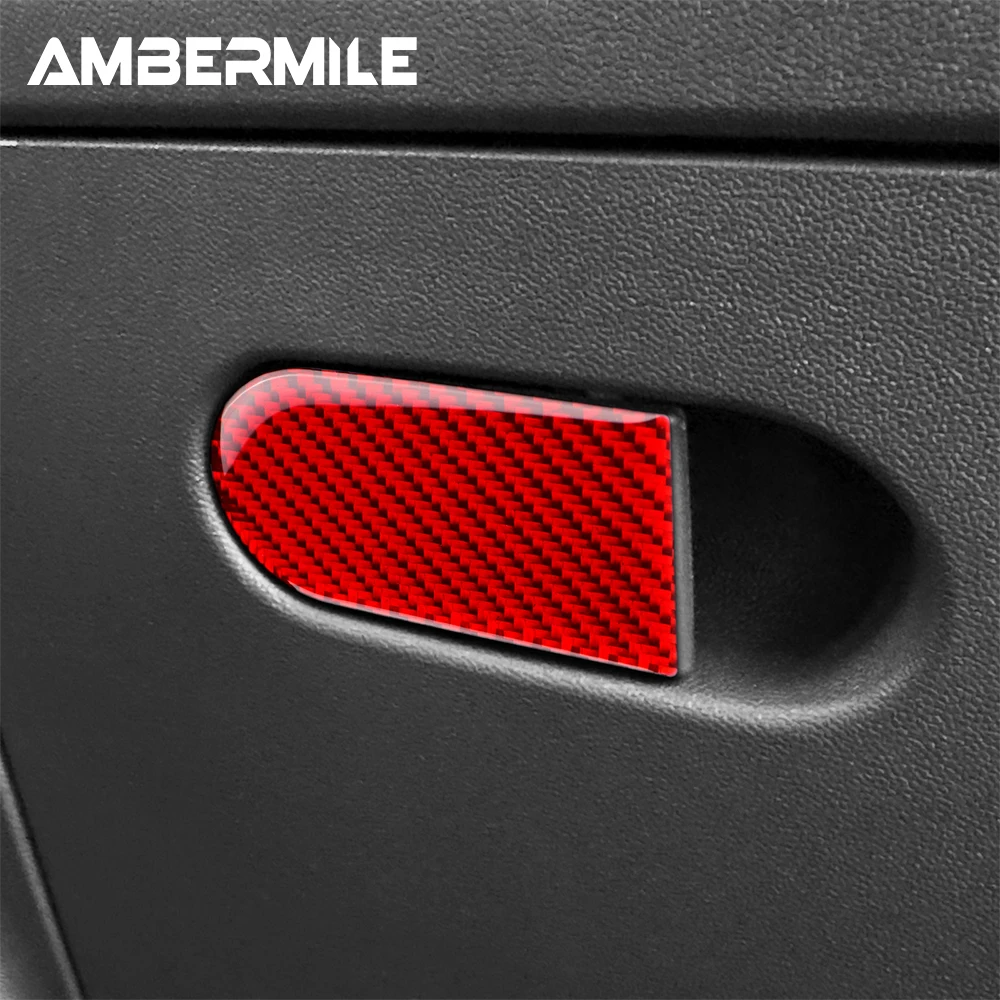 AMBERMILE for Mini Cooper S F65 F66 F67 Countryman U25 J01 EV E SE 2024 2025 Co-pilot Storage Box Handle Carbon Fiber Sticker