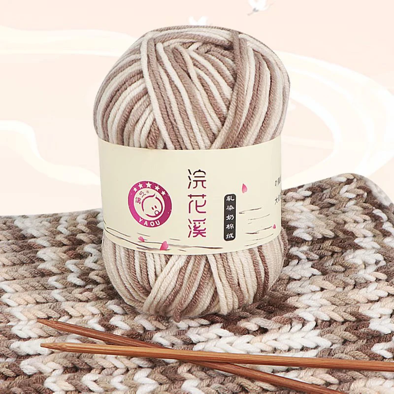 50g/roll 2.5mm Colorful Soft Cotton Baby Knitting Wool Yarn 5 Strands Crochet Fancy Yarn Hand Knitting Sweater Baby Clothes