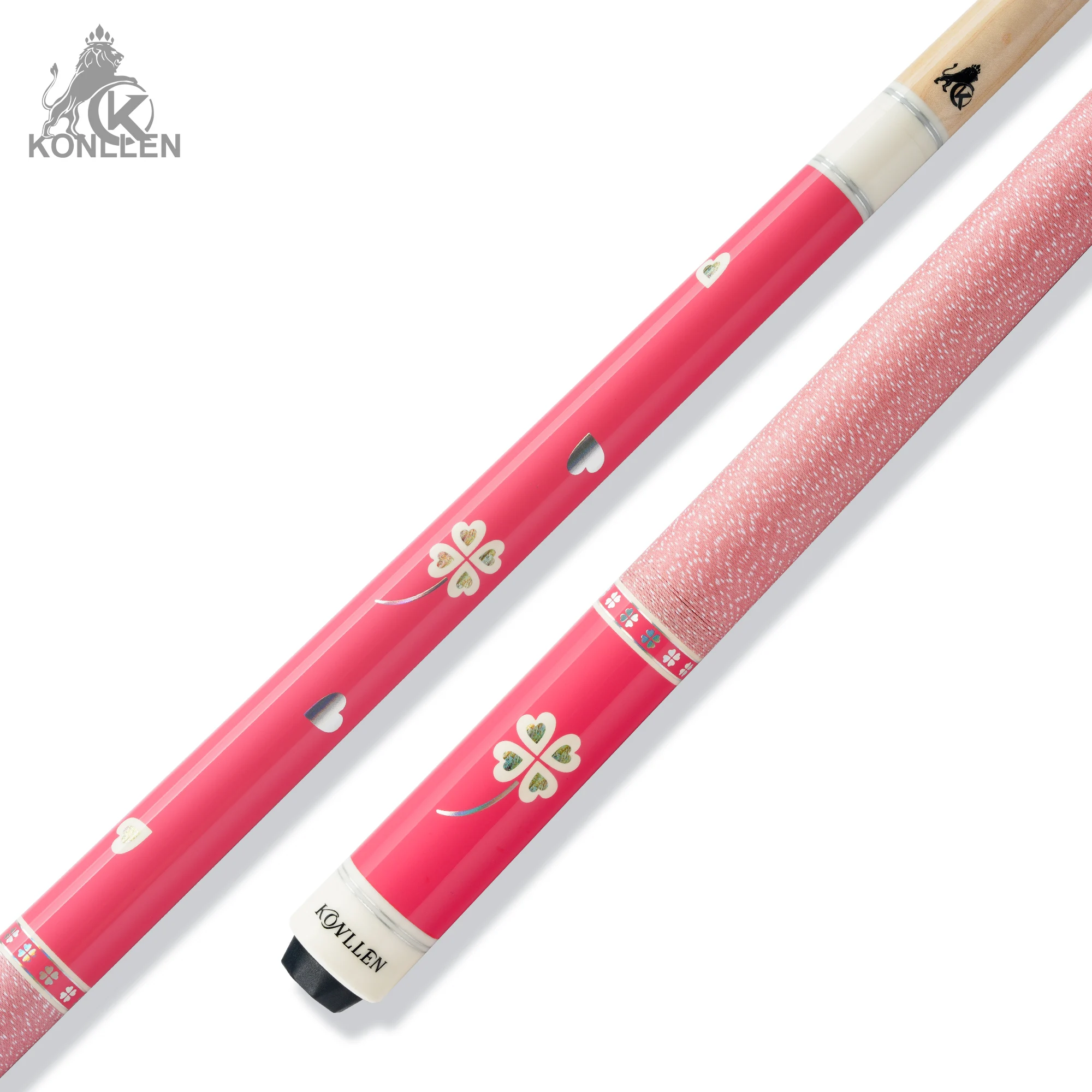 KONLLEN-Pink Billiard Pool Cue Stick, Carbon Maple Shaft, 11.5mm, 12.5mm Tip Technology, Carbon Fiber Tube, 3*8