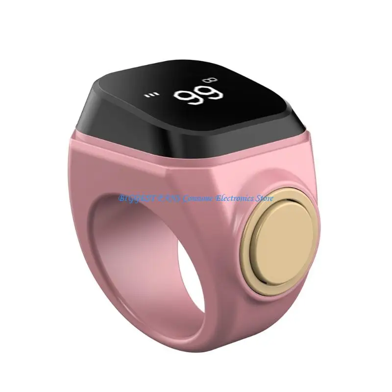 

Modern Digital Counting Rings Electronic Tasbih Tracking LCD Screen Type C Rechargeable ABS For Islamic Prayer Practice