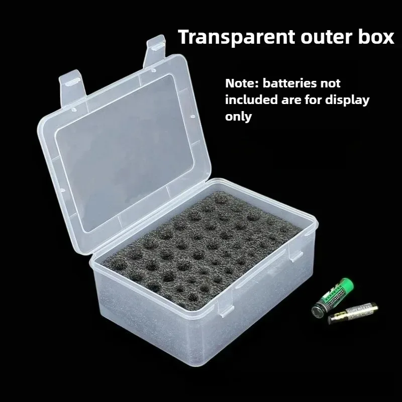 54-Slot AA AAA Batterie-Aufbewahrungsorganisator mit klarer Sicht, stapelbares Kunststoff-Box-Gehäuse für die Organisation von Zuhause, Garage, Schubladen