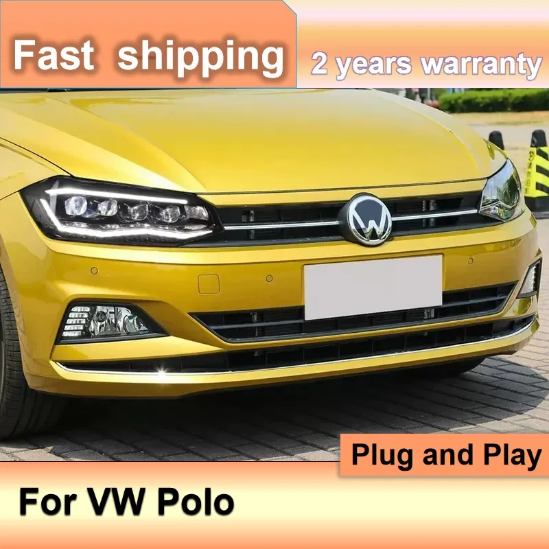 

Car Accessories for VW Polo Headlights 2019-2022 Volkswagen Polo Head Lights DRL Turn Signal Low High Beam Projector Lens