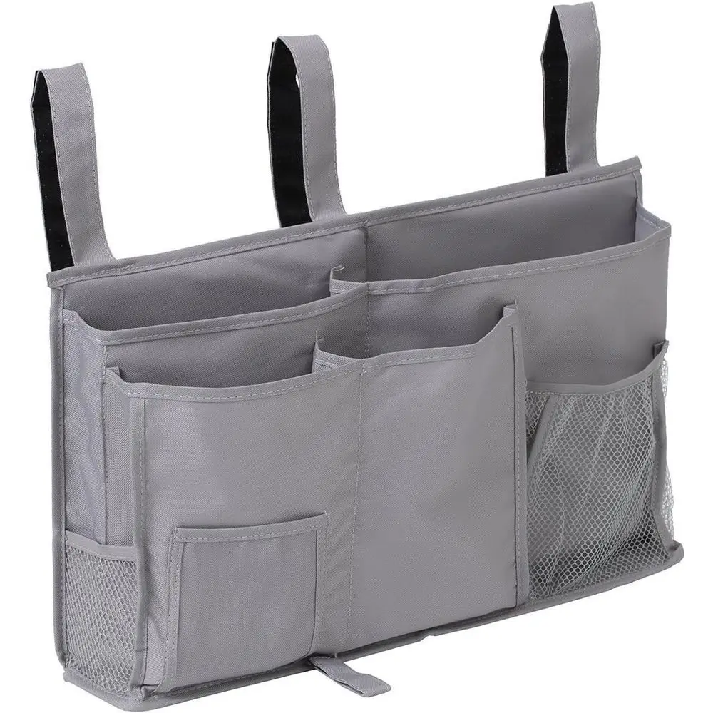 Large Bed Hanging Storage Organizer 8 Pockets, Books, Pens, Tablets, Accessories, TV Remote - Best for Boards, Bed Rails, Dorm R