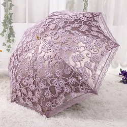 Umbrella Creative Umbrella H3206 Double Fold Sunshade Umbrella Lace Black Glue UV Resistant Sun Umbrella Double Fold Umbrella