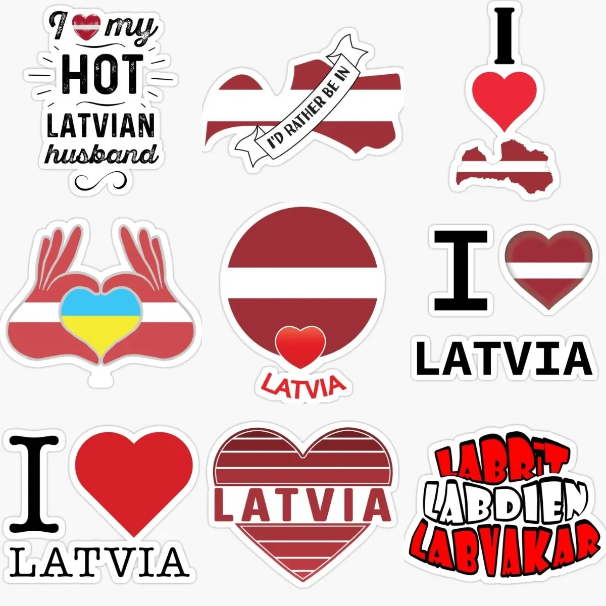 

Creative I Love Latvia Flag Map Emblem Creative Waterproof Sticker for Decorate Car Truck Motorcycle Helmet Camper Bumper Decal