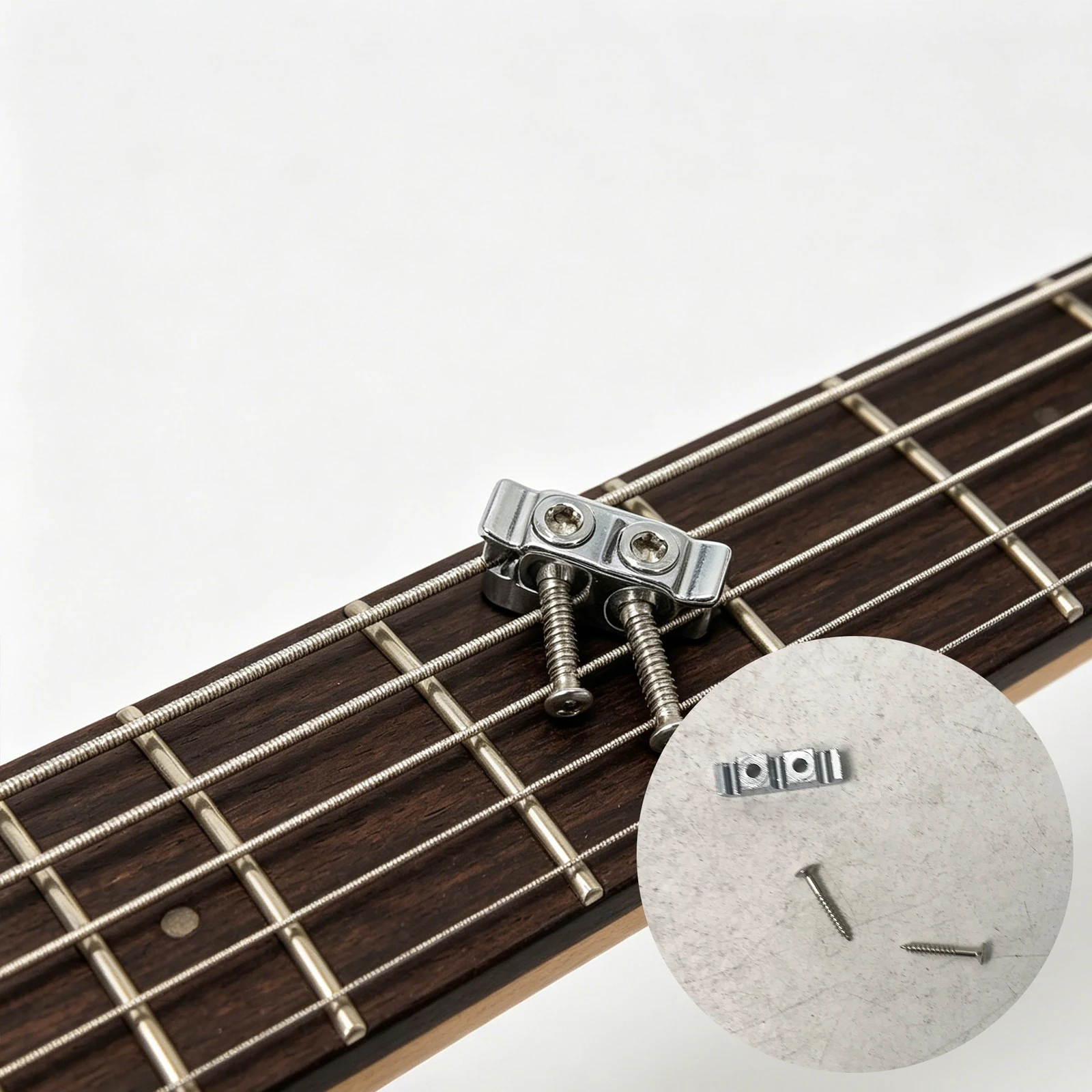 1pc Four-String Electric Bass String Retainer Zinc Alloy Silver for Bass Head Lock String Guide