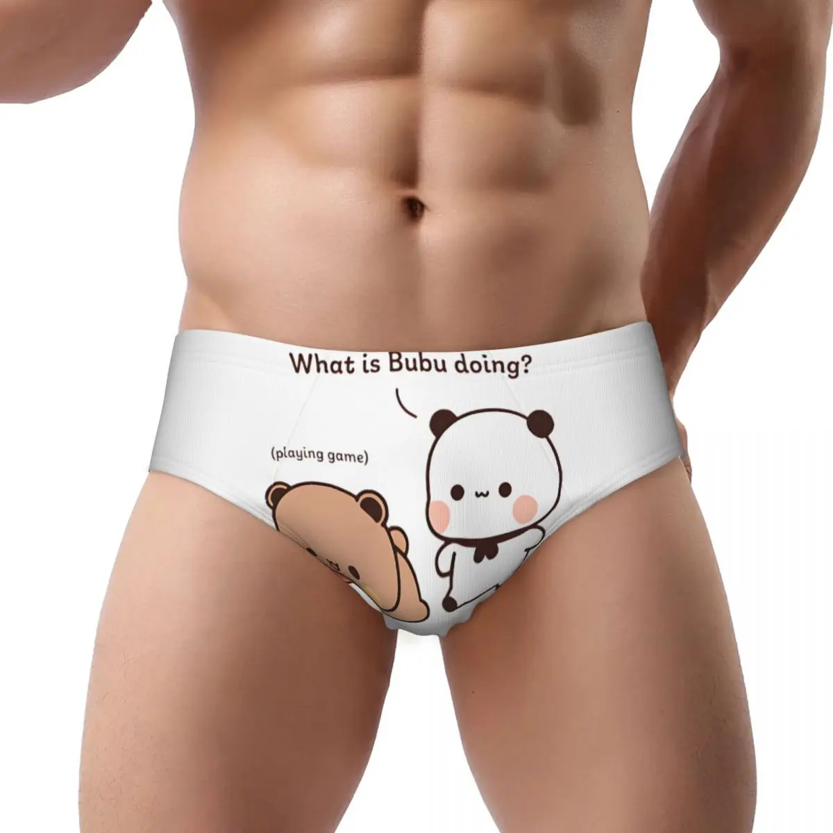 Custom Bubu Dudu Panda And Brownie Bear Couple Brief Panties Women Breathable Stretch Underwear
