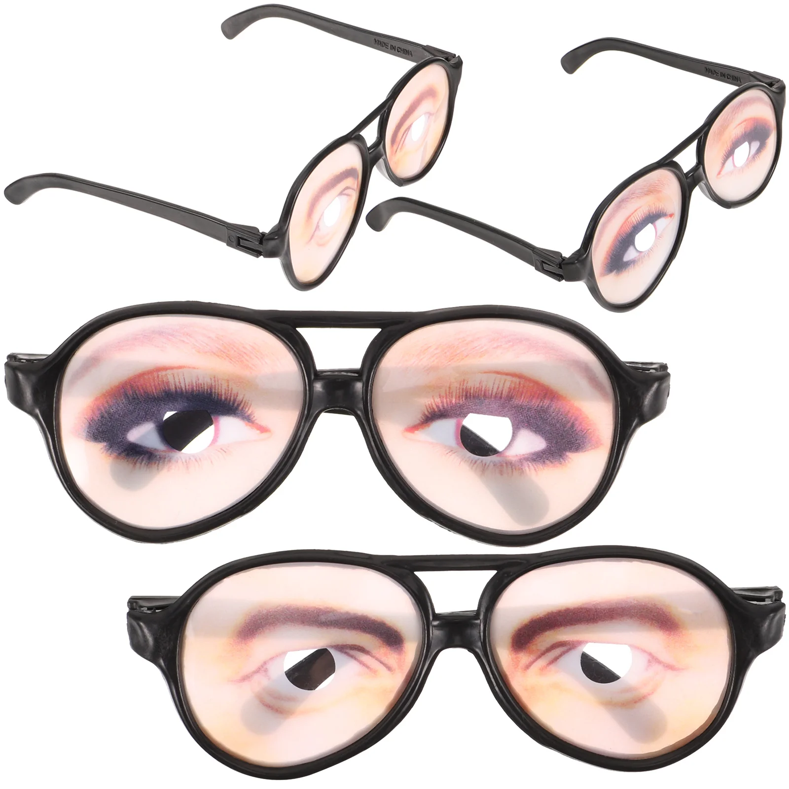 4 Pcs Photo Prop Eyeglasses Costume Eyes Novelty Props Birthday Party Plastic Ladies