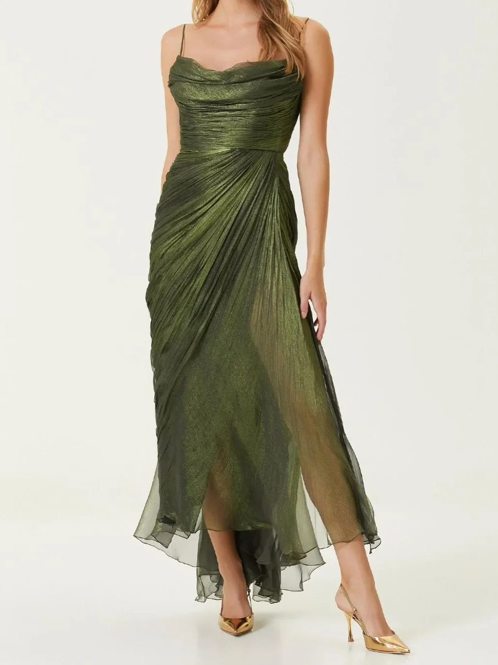 Oisslec-vestidos de cóctel hasta el tobillo para mujer, vestido de graduación verde con tirantes finos, vestido Formal de fiesta de noche, hecho a