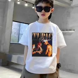 Children Tupac 2pac Hip Hop Cotton Printed T-shirt Kids Baby Casual T Shirt Girls Boys Short Sleeve Summer Teenager Tops Unisex