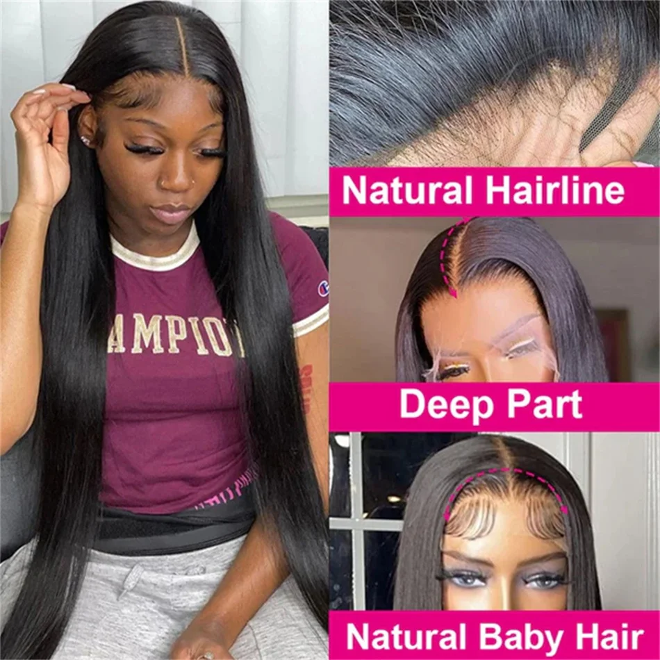 30 40 Inch Straight Lace Front Wigs Human Hair 13x6 Hd Lace Frontal Wig Brazilian Straight 13x4 Lace Human Hair Wig For Women