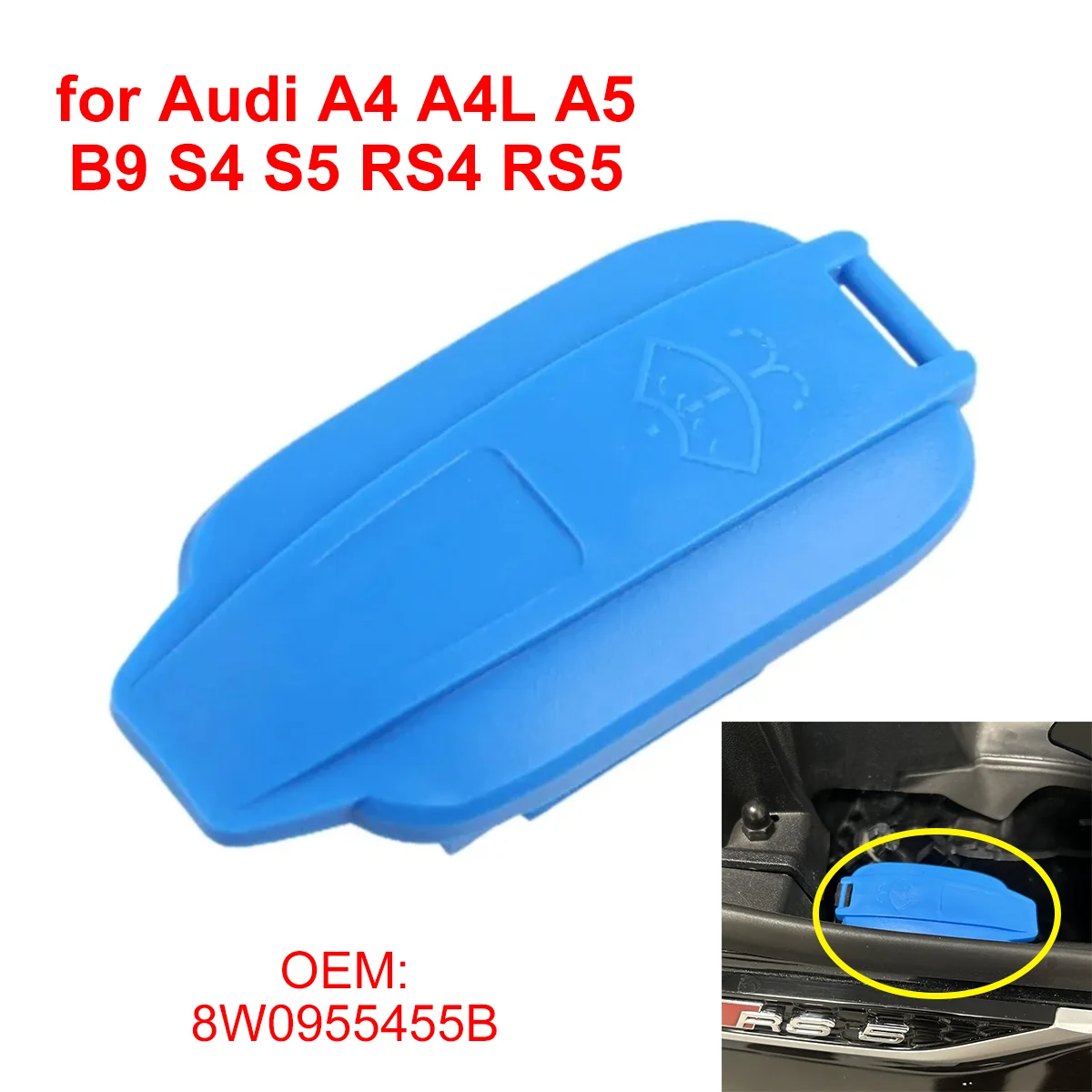 8W 0955455 B Auto Scheibenwischer Waschflüssigkeit Reservoir Tank Flasche Kappe Deckel für Audi A4 A5 B9 S4 S5 RS4 RS5