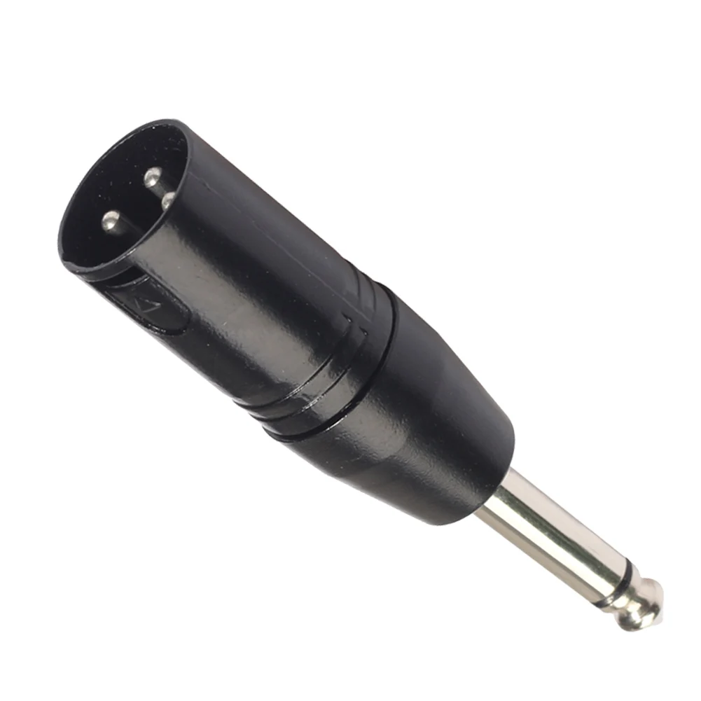 3Pin XLR Mic Male to 6.35mm Male Mono Mic Adapter Plug for Earphone Amplifier