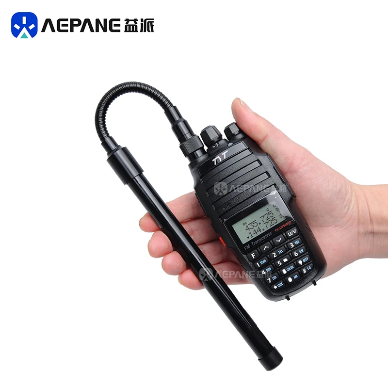 

Aepane Gooseneck Tactical VHF UHF 136-174mhz 400-470mhz Dual Band SMA Male Antenna for Baofeng WOUXUN TYT VX-6R Walkie Talkie