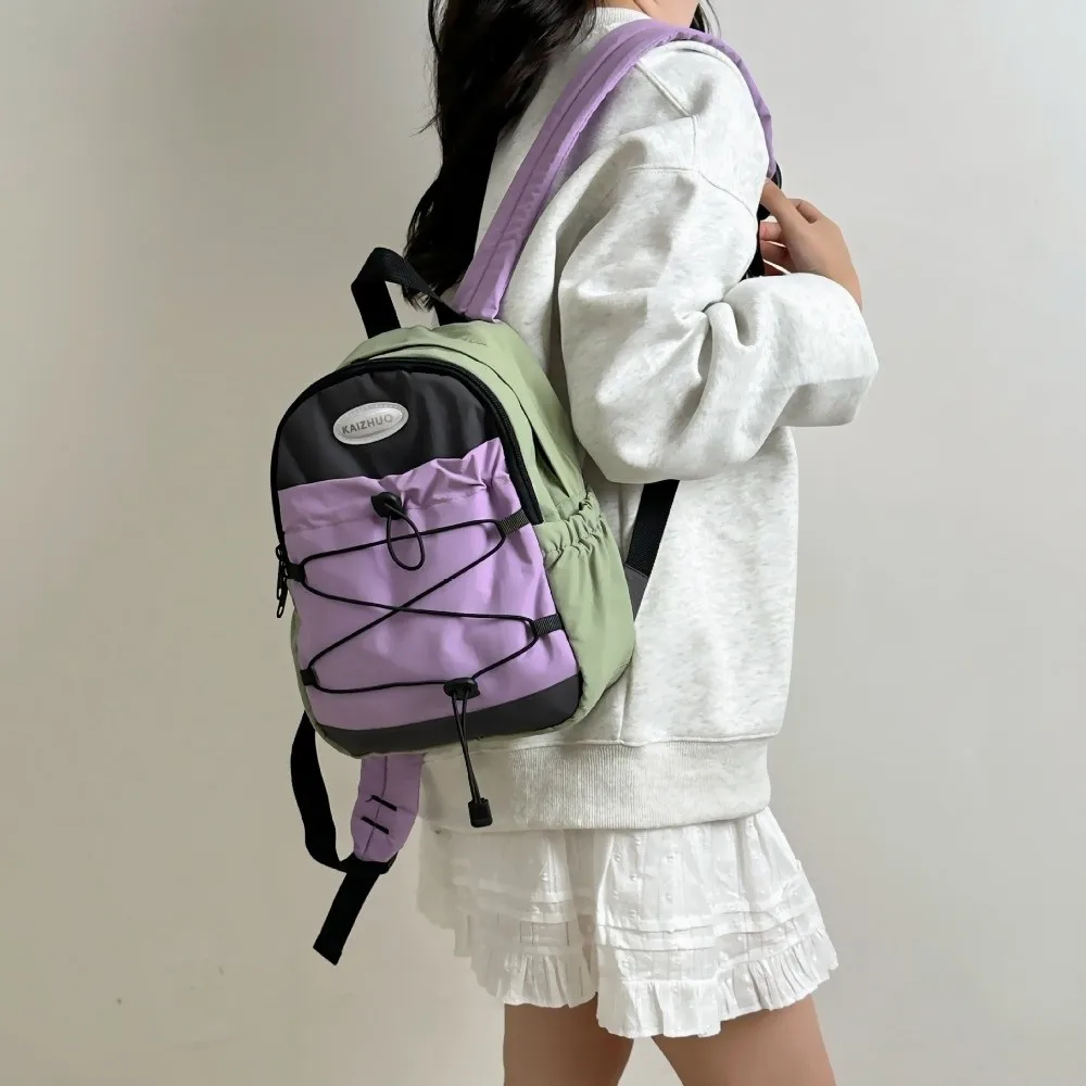 

Japanese Style Lightweight Backpack Solid Color Large Capacity Nylon Shoulder Bags Casual College Student Schoolbag Teenagers