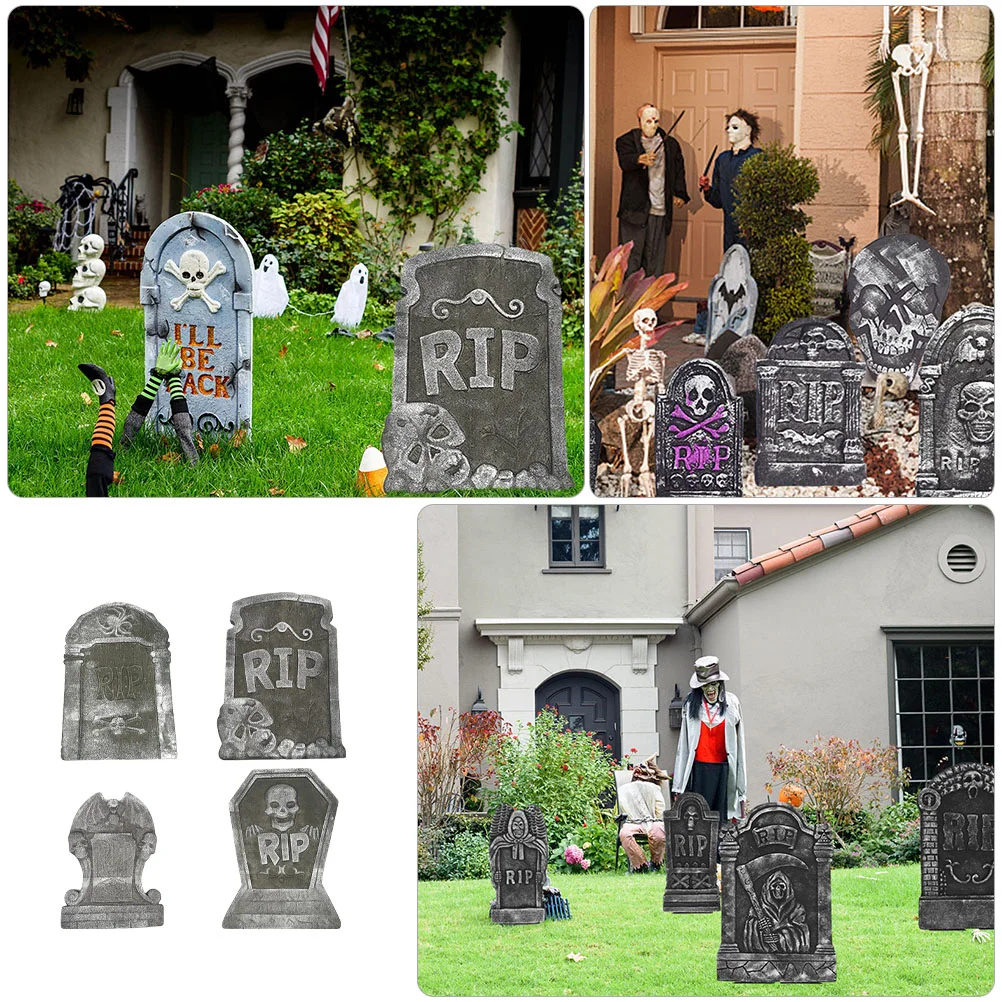 Halloween Tombstone Shape Adornment Tombstones for Graves Scared Decor Froth Ornaments