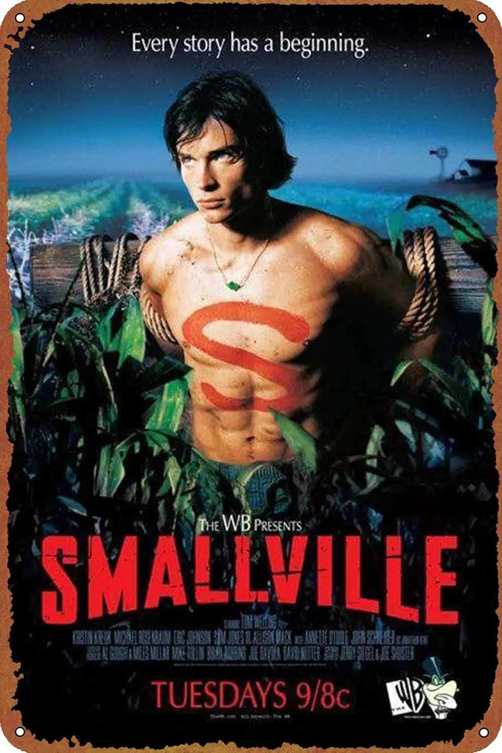 Letrero de metal con diseño de Smallville, decoración de pared, letrero retro para decoración del hogar, regalos