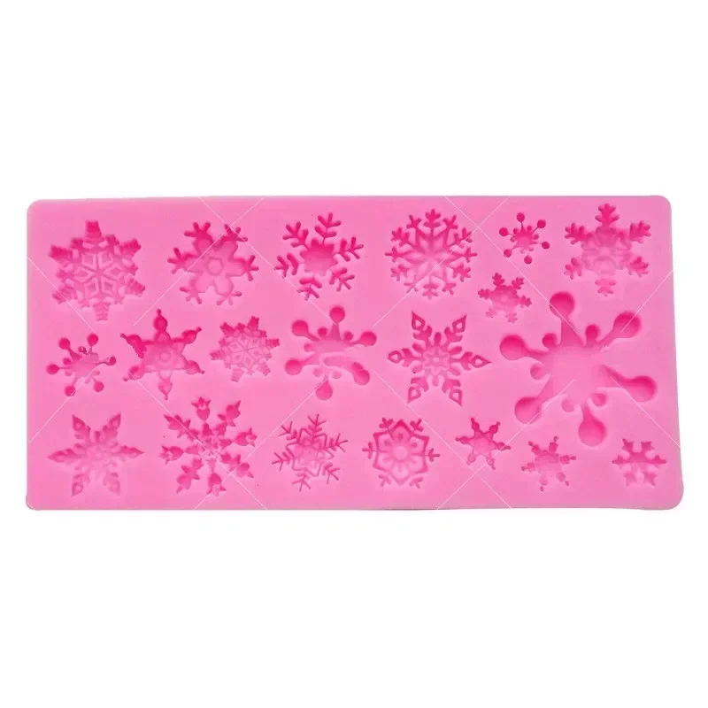 Christmas Snowflake Shape Pattern Silicone Mold Baking Non-stick Heat-resistant Kitchen Cupcake Decoration Tool Chocolate Molds