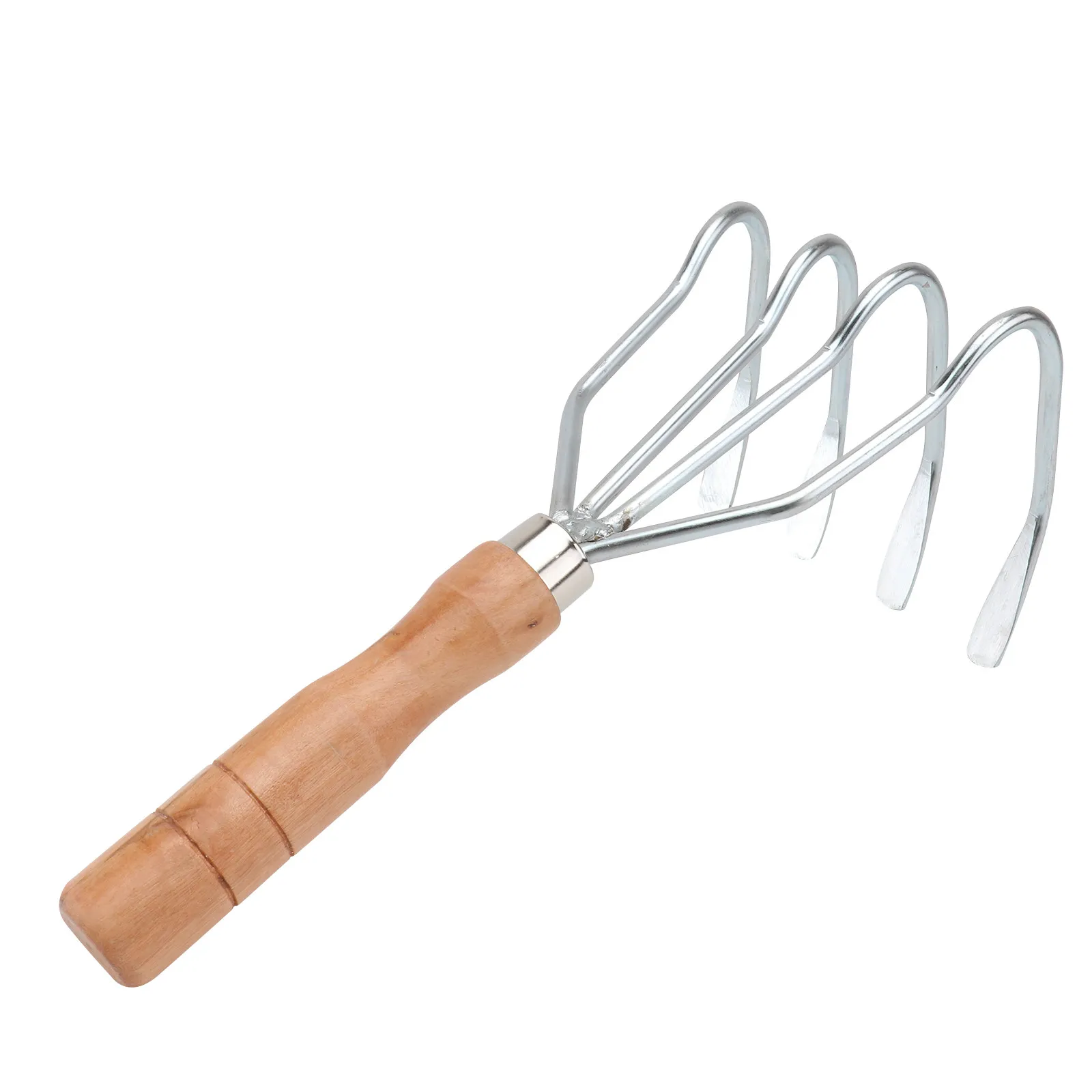 1Pcs Shell Digging Rake Five-Tooth Rake Gardening Tool Handle High Carbon Steel Multipurpose Garden Farm Yard Beach