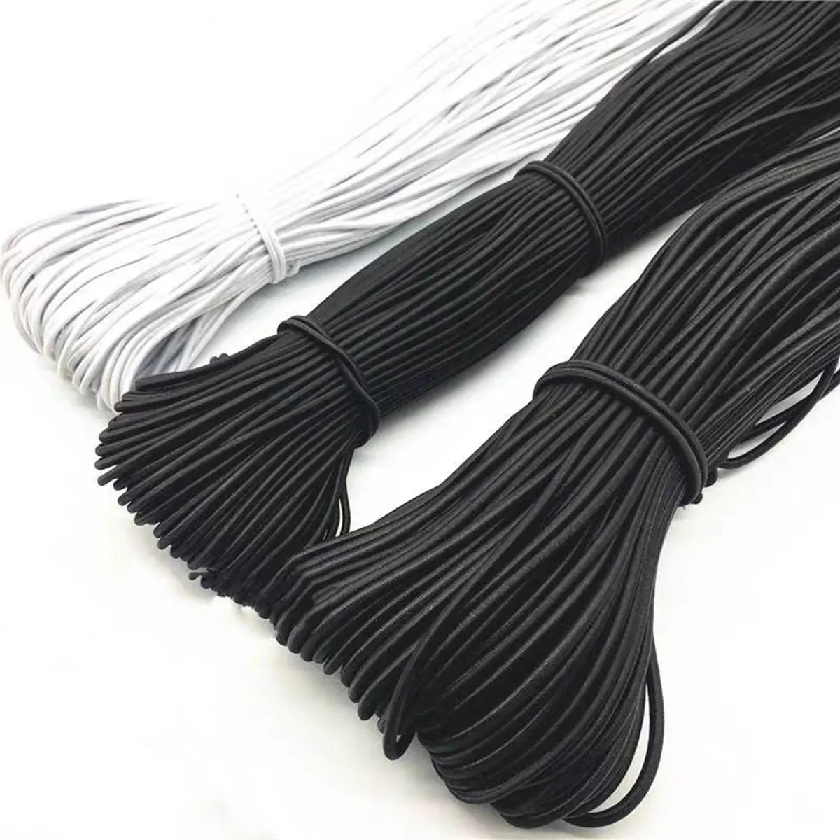 

20M/Roll DIY Black White Elastic Rope Cord 4/5/6/7/8mm Thick Handicrafts Jewelry Clothes Luggage Bags Accessories