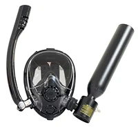 Tanque de buceo con máscara de snorkel, Mini orinal portátil de 0,5 l, cilindro de oxígeno, máscara de buceo de cara completa, sistema de respiración subacuática