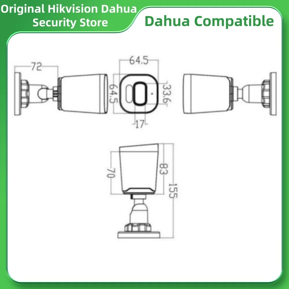 Dahua Compatible IPC-BF1241S-S2 2MP IPC-BF1441S-S2 4MP Hybrid Light Fixed-Focal IP Camera with 30m IR & White Light IP67 PoE
