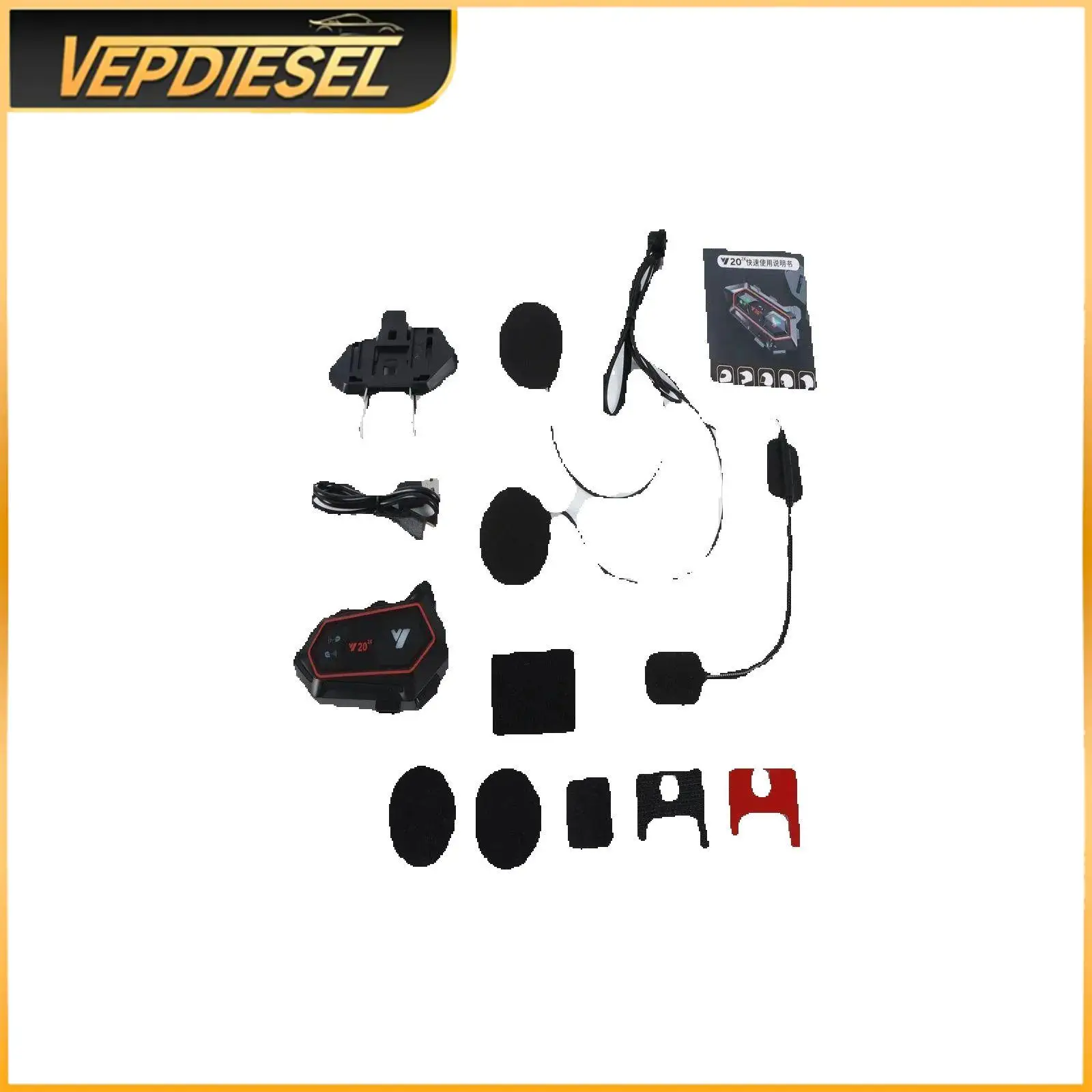 

Y20-2x Motorcycle Bluetooth Intercom Headset for Universal Helmets 1200m Intercom Range