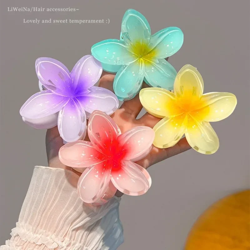 2/4PCS Fashion Women Flower Hair Clips Vacation Bohemia Egg Flower Hair Clips Barrettes Girls Large Hairpins Hair Accessories