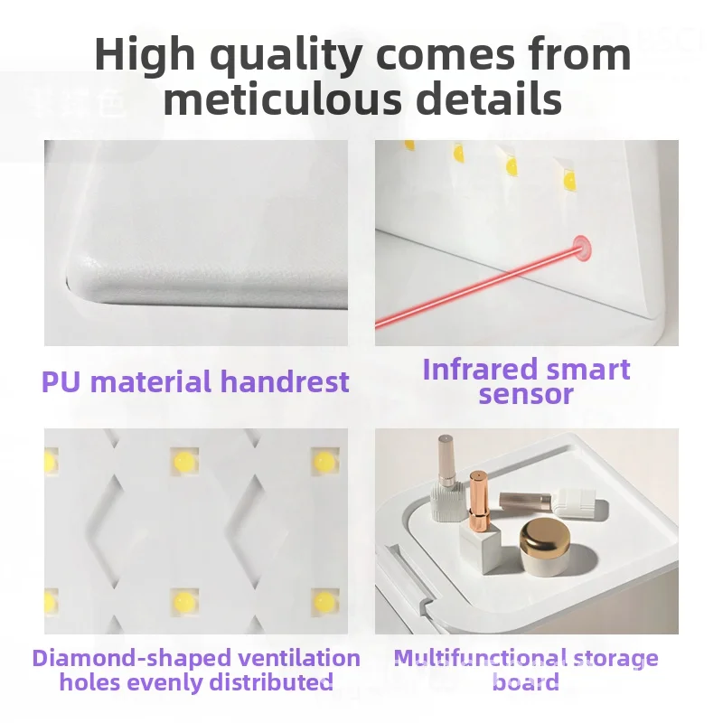 High-Power Nail Lamp for Quick Drying Non-Black Hand Phototherapy Large Space Hand Pillow Lamp for Nail Art