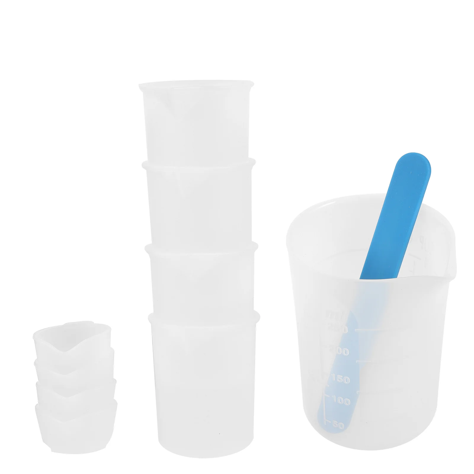 1Set Epoxy Resin Mixing Cups Silicone Stir Stick Measuring Cup Kit DIY Craft Supplies for Handmade Resin Gift Making