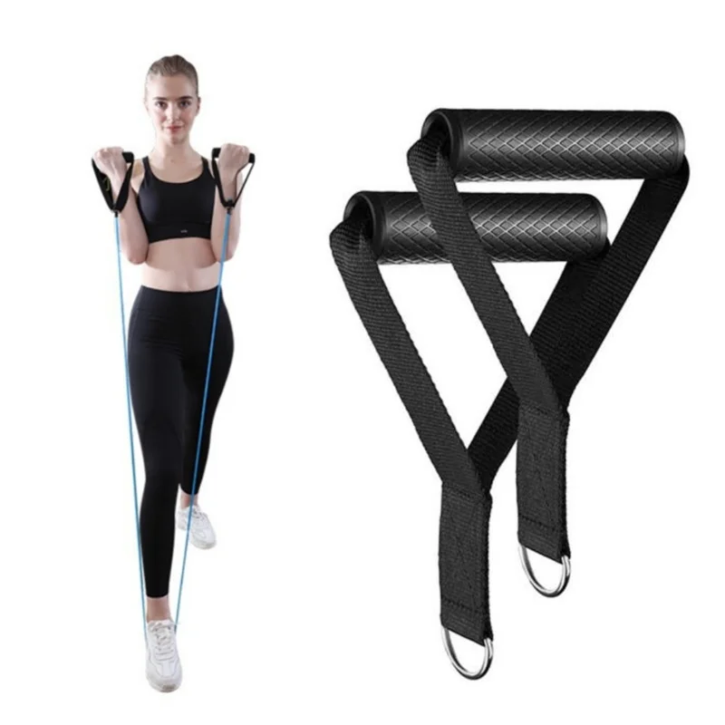 Gym Grip Resistance Bands Handles Fitness Anti-slip Grip Strong Nylon Webbing Grip Puller Handle Gantry Accessory Multifunction