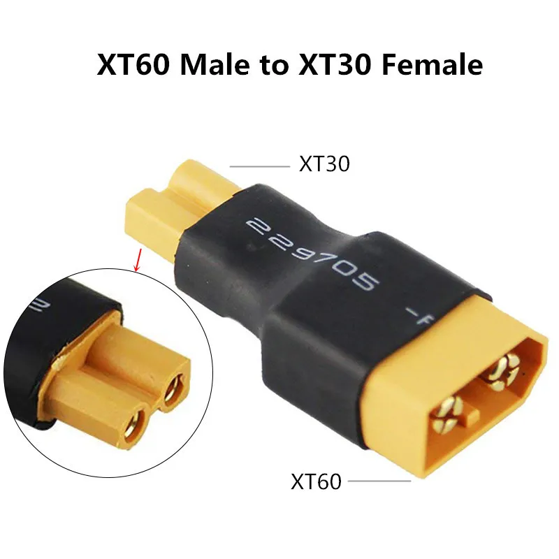 1 stücke XT60 zu XT30 Stecker Adapter Männlich/Weiblich Stecker 10 CM 16AWG Silikon Draht Kabel für RC FPV quadcopter CineLog35 Drone Teile – Detail 1