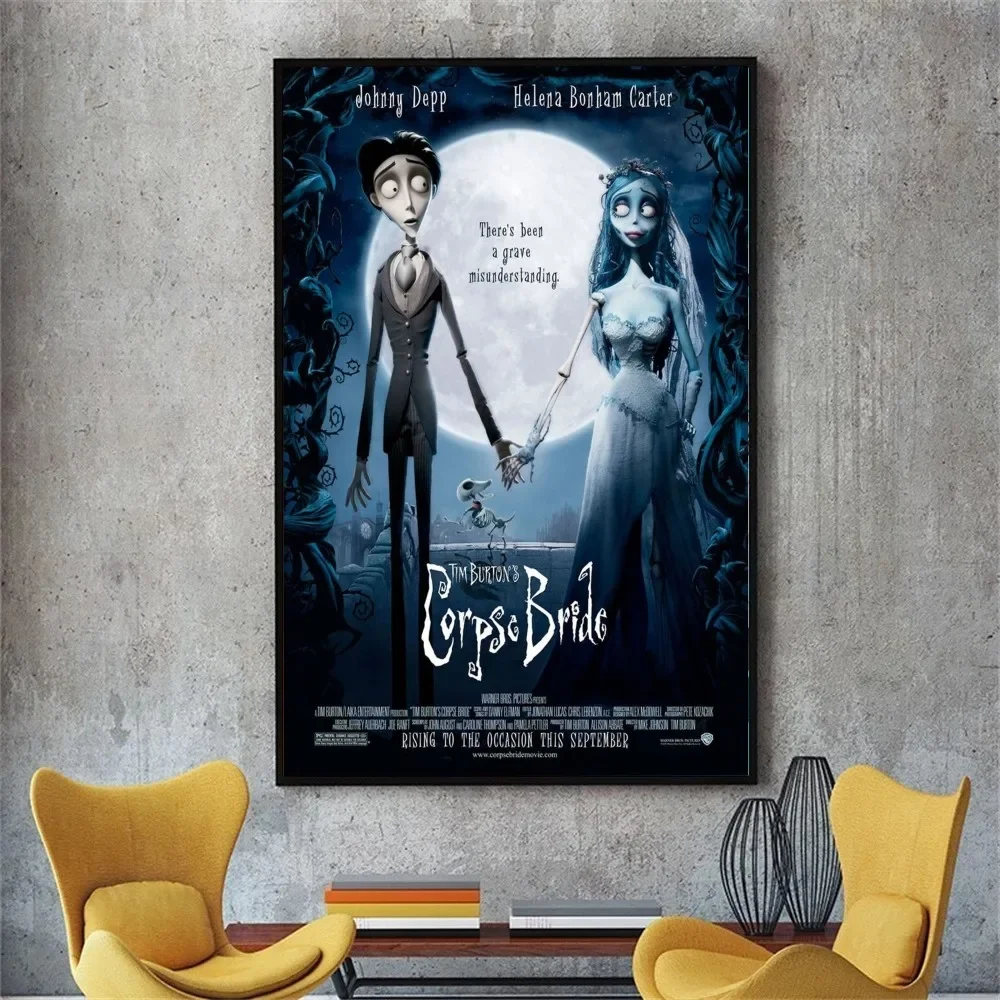 Film Tim Burton Pengantin Mayat Poster Kraft Club Bar Paper Vintage Poster Wall Art Painting Bedroom Study Stickers