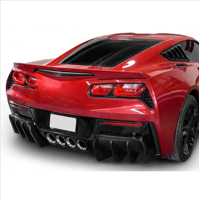 C7 2014-2019 Rear Bumper Diffuser  Sport All Model Body Kit Accessories Carbon Fiber Print