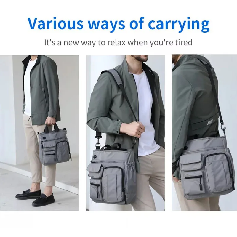 Mens Business Messenger Bag Laptop Shoulder Bag Multifunctional Computer Work Office Bag Waterproof Briefcases Travel Handbag image 6