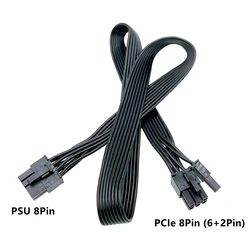 PSU 8Pin to 6+2Pin PCI-e 8Pin GPU VGA Power Cable for Seasonic PRIME, FOCUS, CORE, M12II EVO Modular Power, Flat 60 CM 18AWG