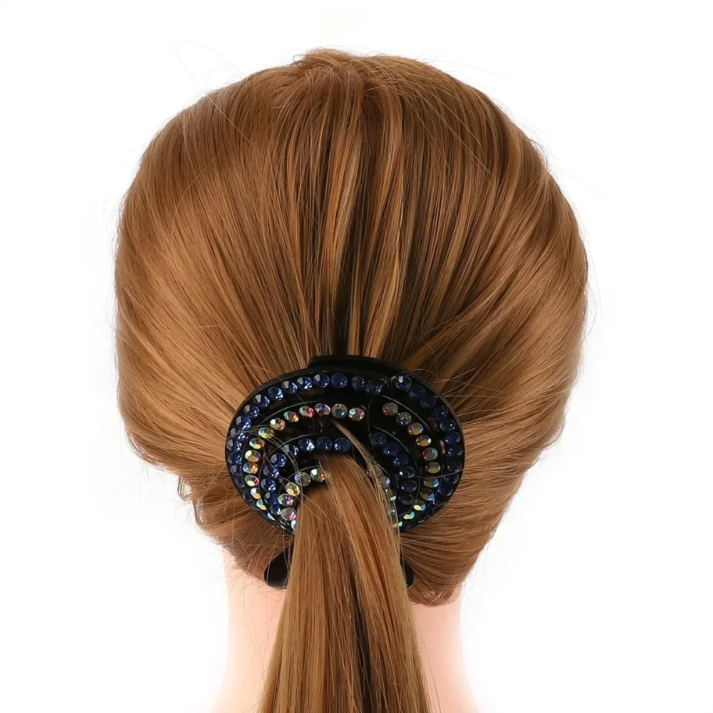 Women Hair Clips Crystal Bird Nest Hair Claw Bun Maker Hairgrip Hairpins Girls Ponytail Holder Clamps Headwear Hair Accessories