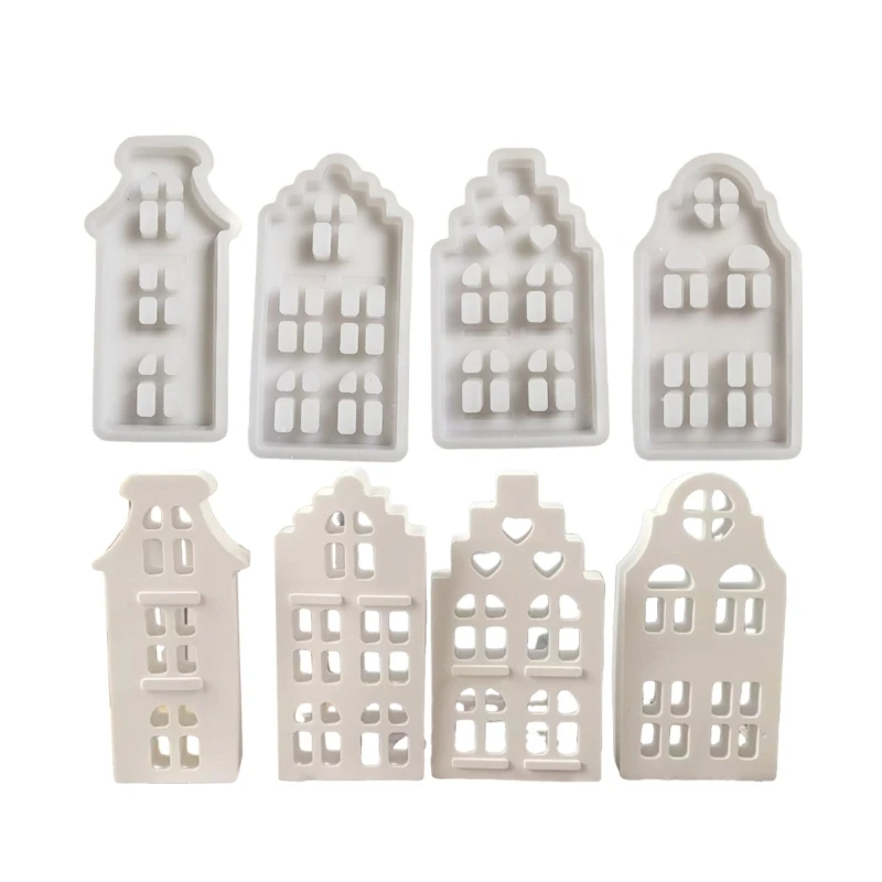 Desk Ornament Mould Flexible Silicone Mold for Miniature House Shaped Decoration Gypsum Molds Jewelry Making Supplies