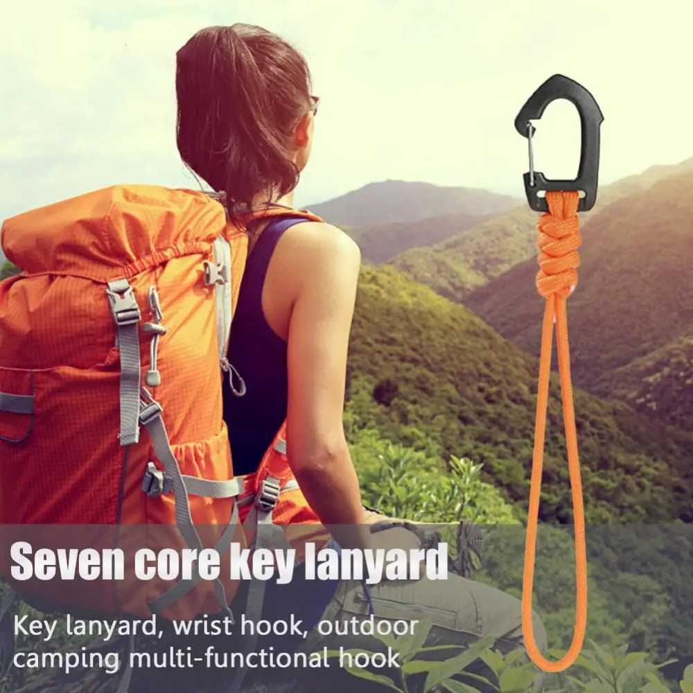 1Pcs Key Ring Umbrella Rope Hook Outdoor Camping Sports Accessories Key Lanyard Keychain Flashlight Small Tool 7-core Braid Rope