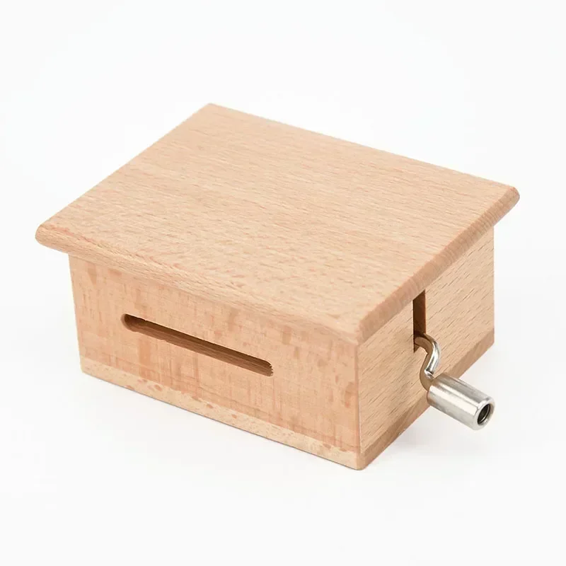 Present Music Box Grea Wooden Paper Tapes Creative Hand-Cranked Music lovers 70 * 63 * 50mm Puncher Suitable New