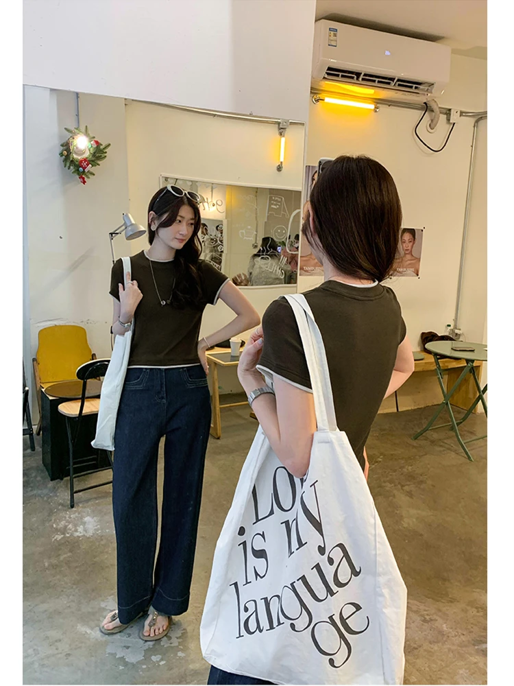 Summer Women T Shirt T-Shirt Woman Clothes Tops Tshirt Female Crop Top Tees Y2k Para Mujer Ropa De Mujer Roupas Feminina Traf