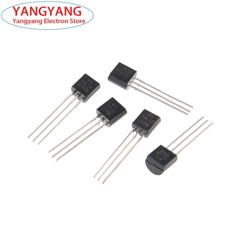 Regulador de potência regulado terminal três, novo, 78L05, 78L08, 78L09, 78L12, 78L24, DC Triode para-92, 10pcs