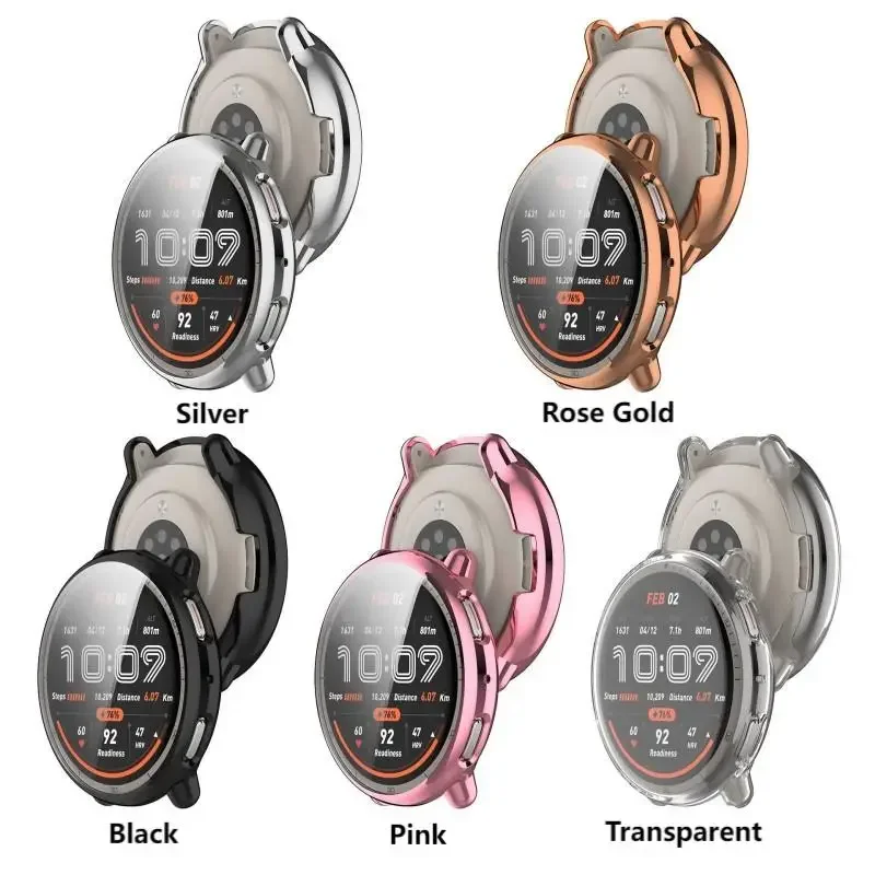 Cubierta protectora de pantalla de cobertura completa de vidrio templado para Amazfit Active 2 SmartWatch Active2, accesorios de cubierta protectora de parachoques