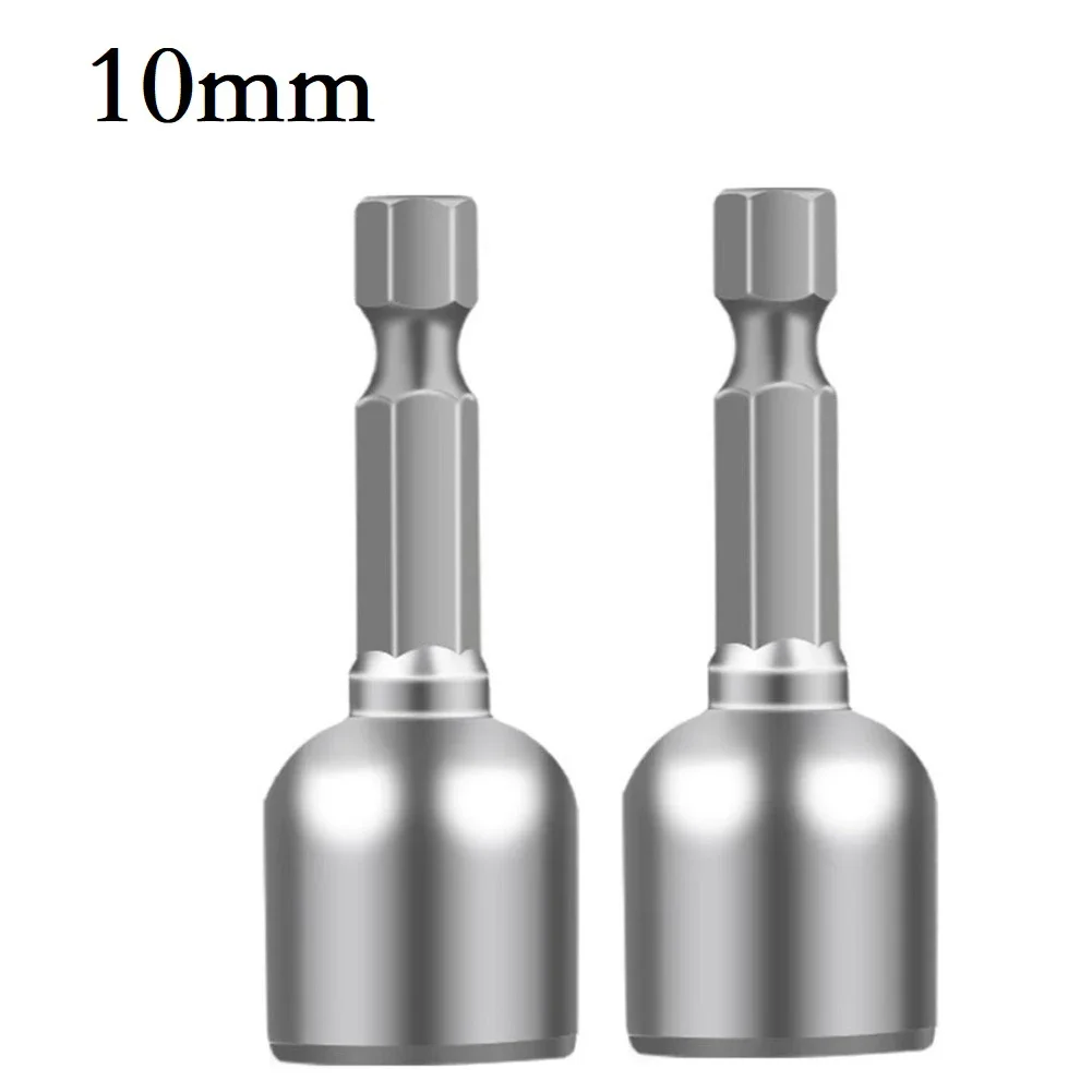 Destornillador de tuerca magnética de impacto, broca eléctrica de vástago hexagonal de 1/4 pulgadas para taladros eléctricos, controladores magnéticos inalámbricos, 2 piezas, 6-13mm