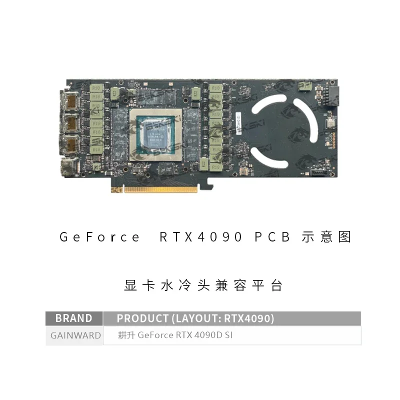 บล็อก GPU Bykski สำหรับการ์ดจอ Gainward GeForce RTX 4090D SI/กระบวนการเคลือบทองแดงสีแดงแบบชุบโครเมียม N-GY4090DSI-SR