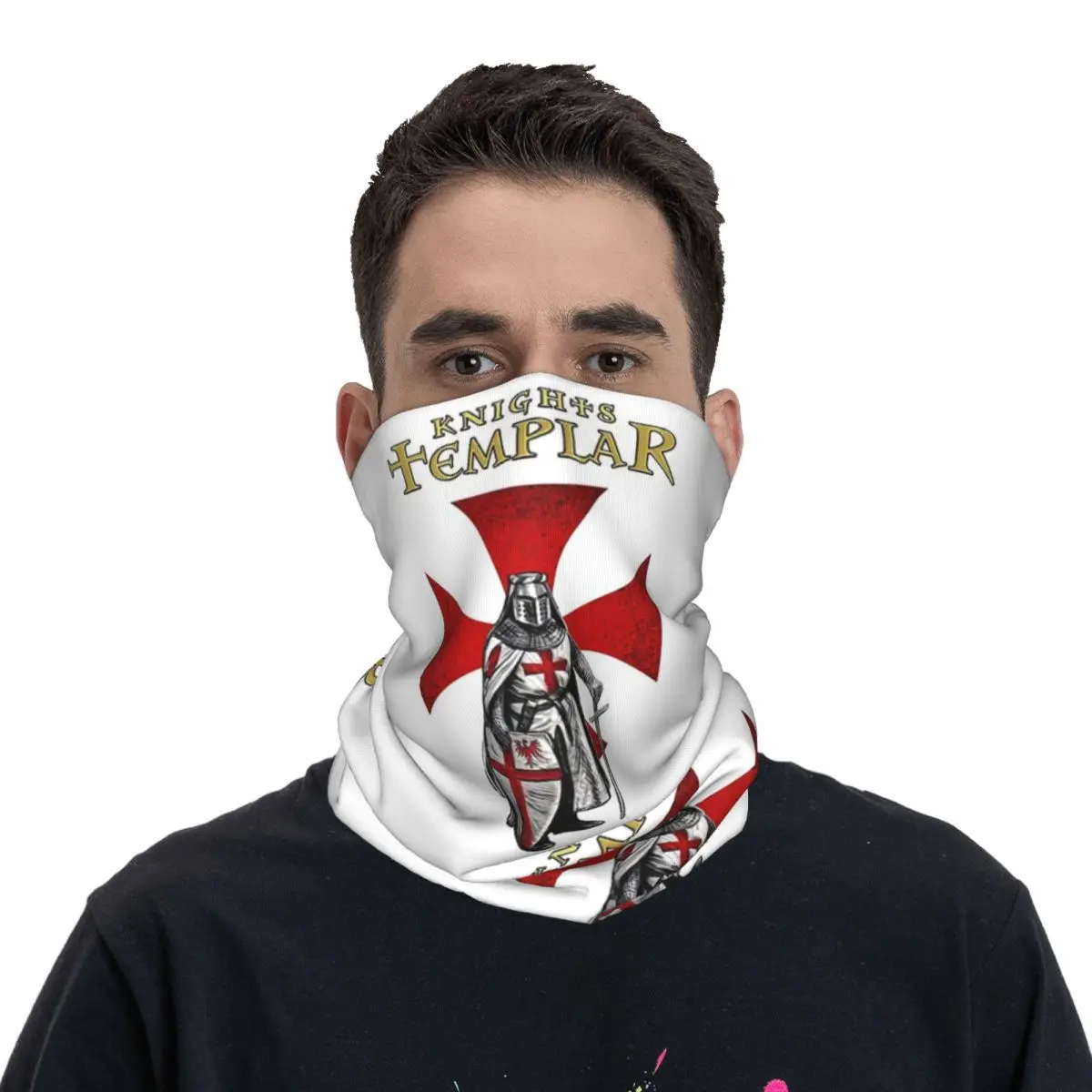 Templar Shield Cross Knights Templar Bandana Neck Gaiter Printed Mask Scarf Multi-use Cycling Scarf Hiking Fishing Unisex Adult