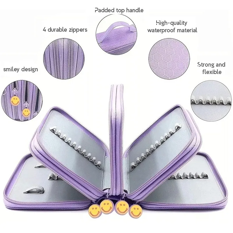 Four-layer Pencil Case Large Capacity 72-hole Pencil Bag High-Quality  Student Learning Supplies