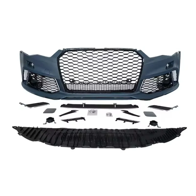 

Car 2016 -2018 RS6 Style Front Bumper Body Kits With Black Grille for A6 S6 C7.5 2016 2017 2018